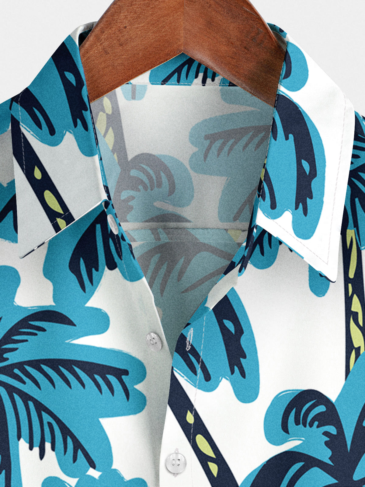 Camicia a maniche corte da uomo con stampa albero di cocco