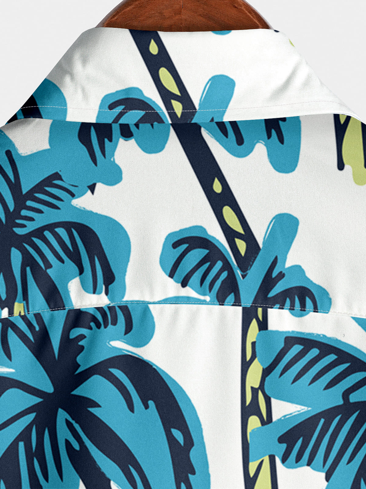 Camicia a maniche corte da uomo con stampa albero di cocco