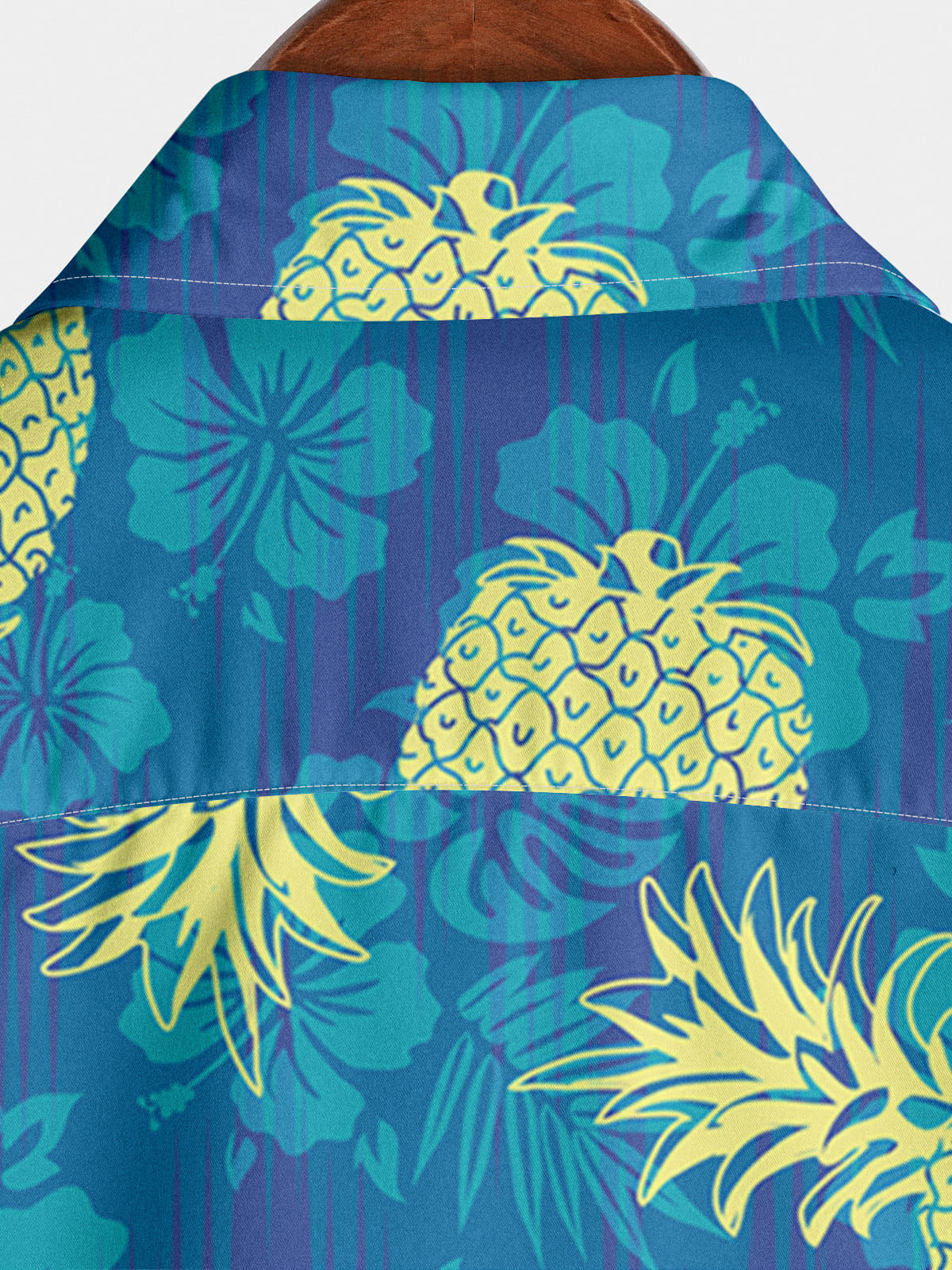 Chemise à manches courtes à imprimé ananas pour homme