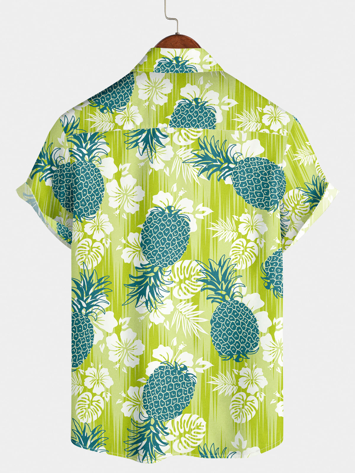 Chemise à manches courtes à imprimé ananas pour homme