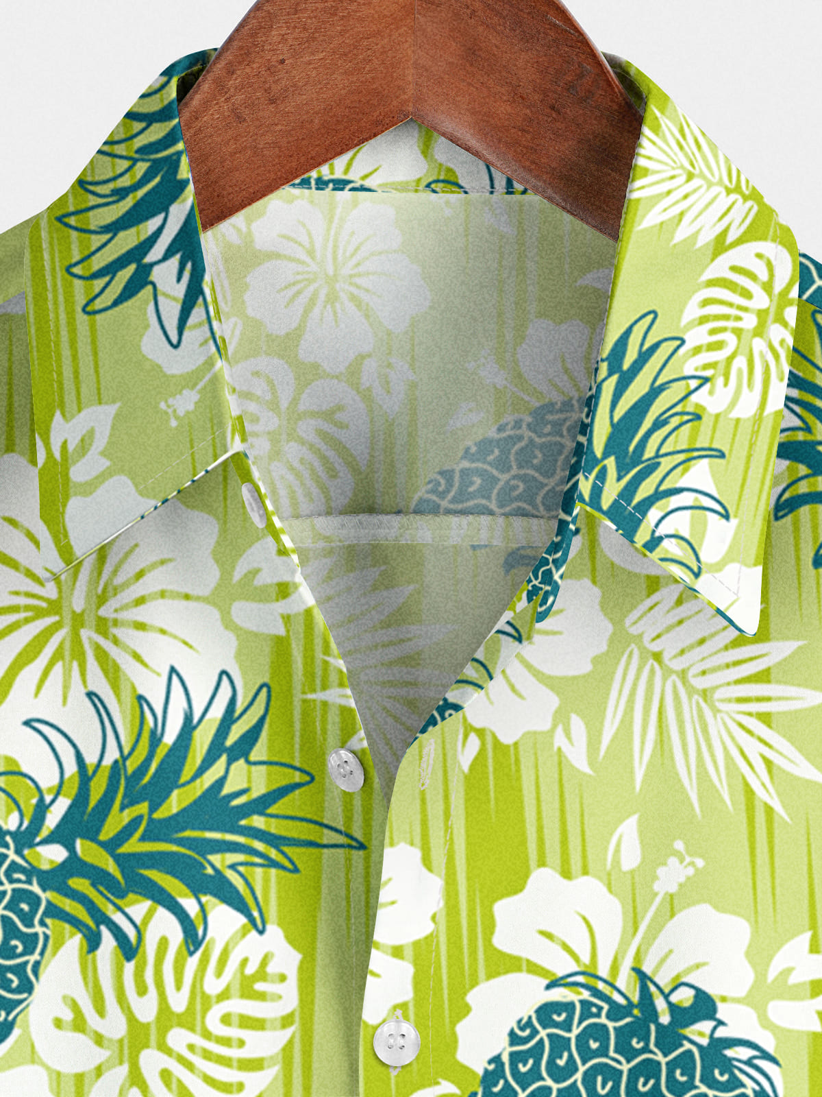 Chemise à manches courtes à imprimé ananas pour homme
