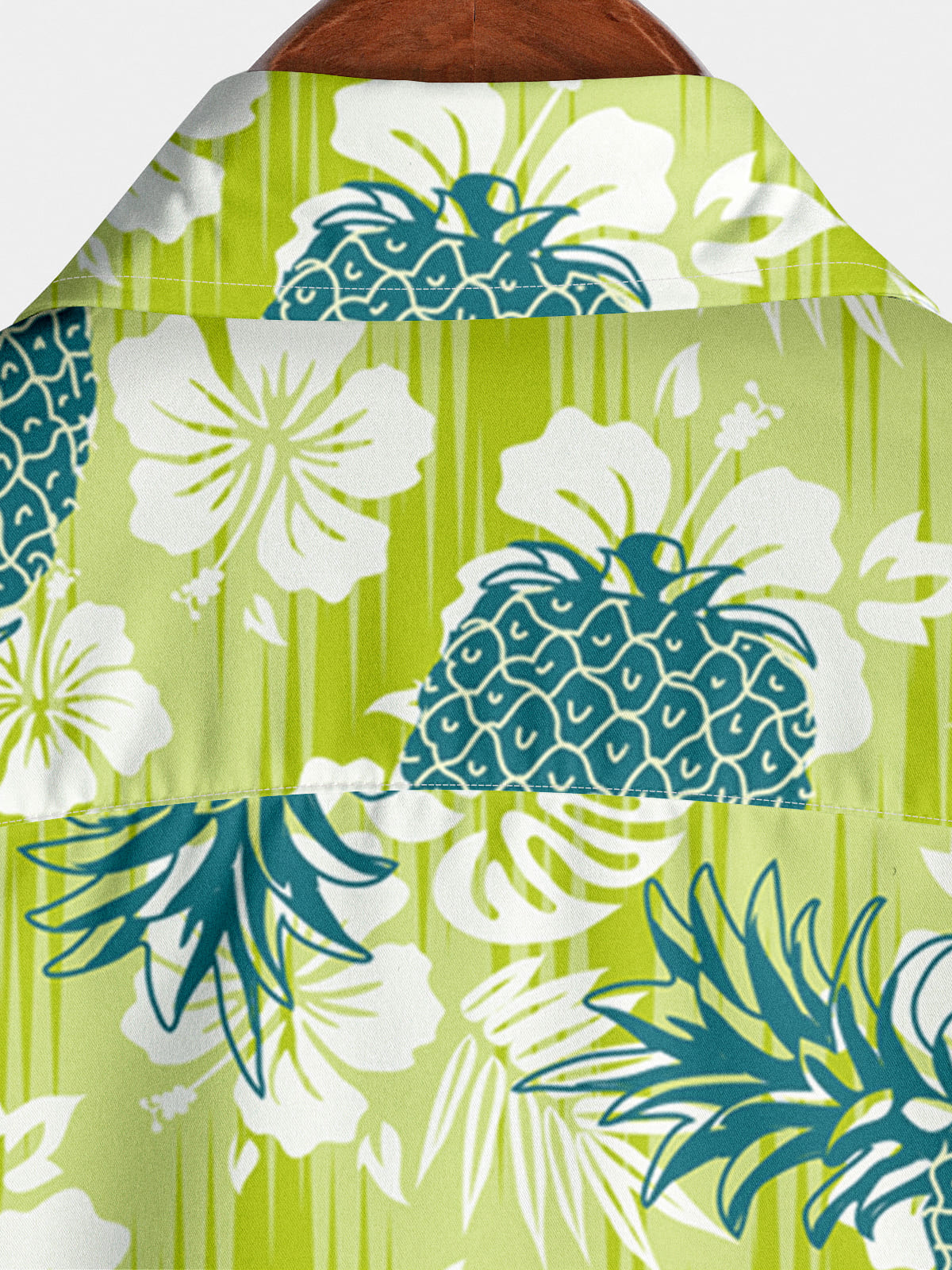 Chemise à manches courtes à imprimé ananas pour homme