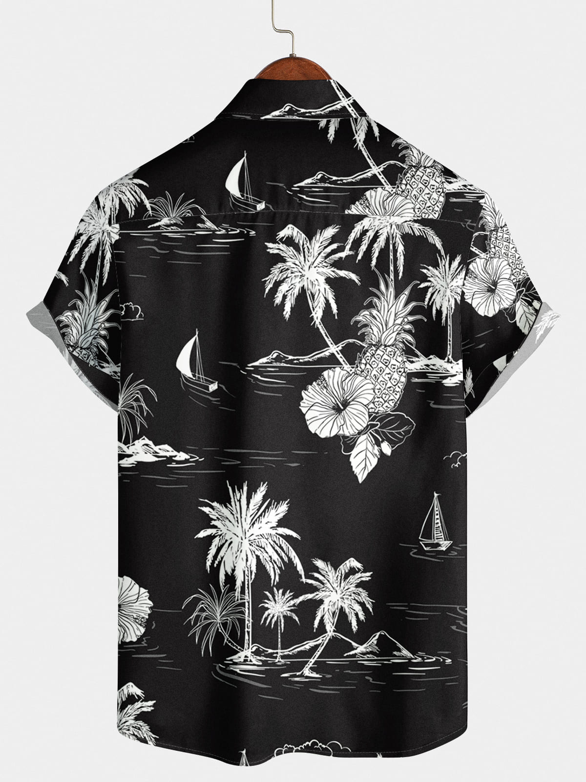 Camicia a maniche corte hawaiana per le vacanze da uomo