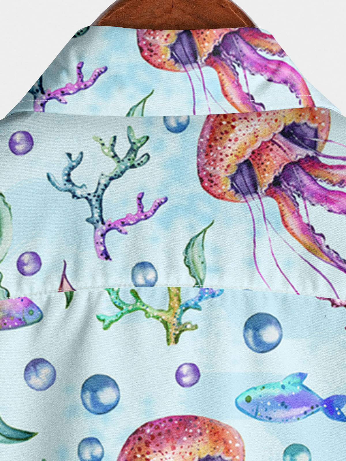 Camicia da uomo a maniche corte con stampa di meduse