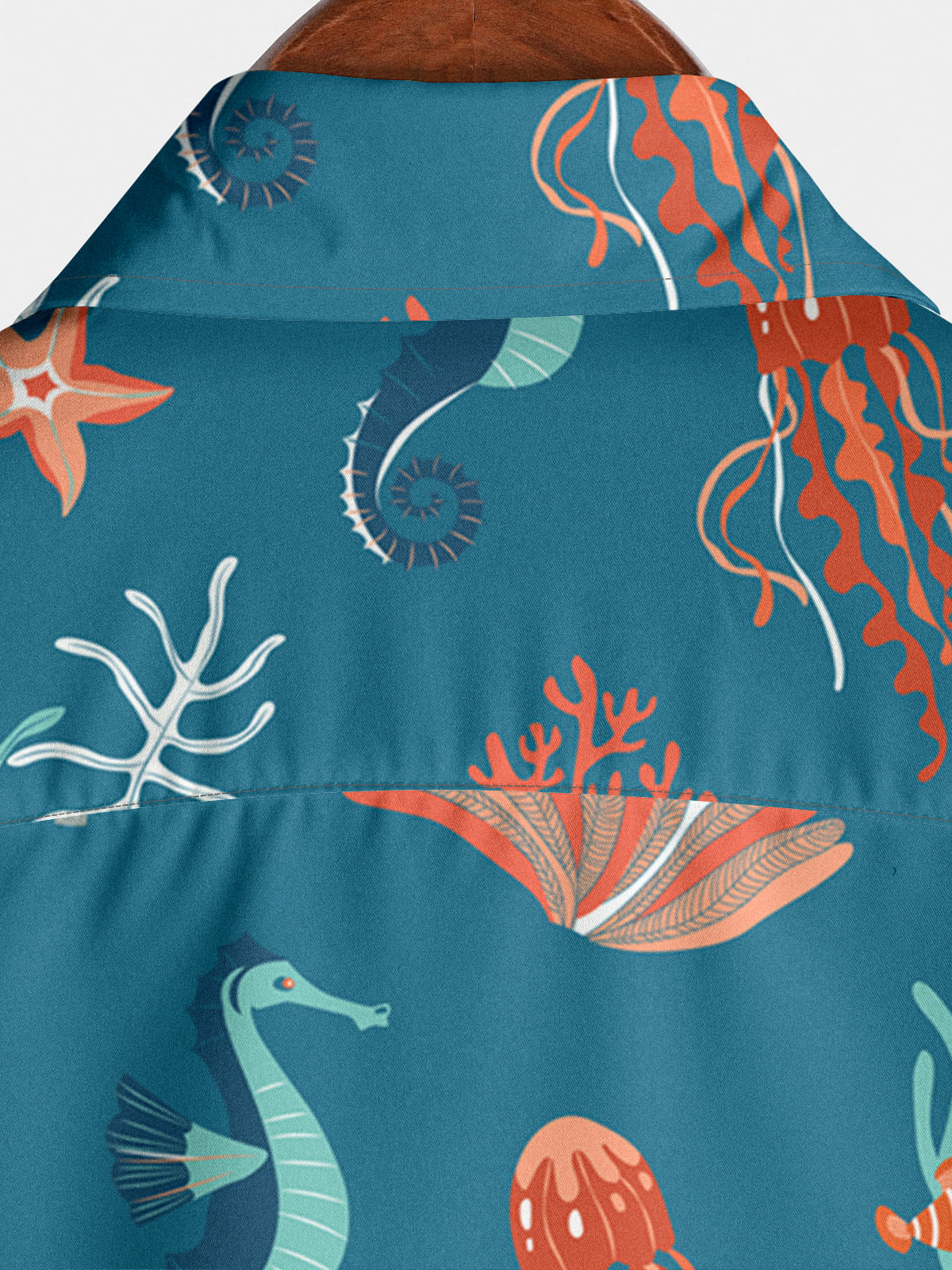 Chemise à manches courtes à imprimé fonds marins pour hommes