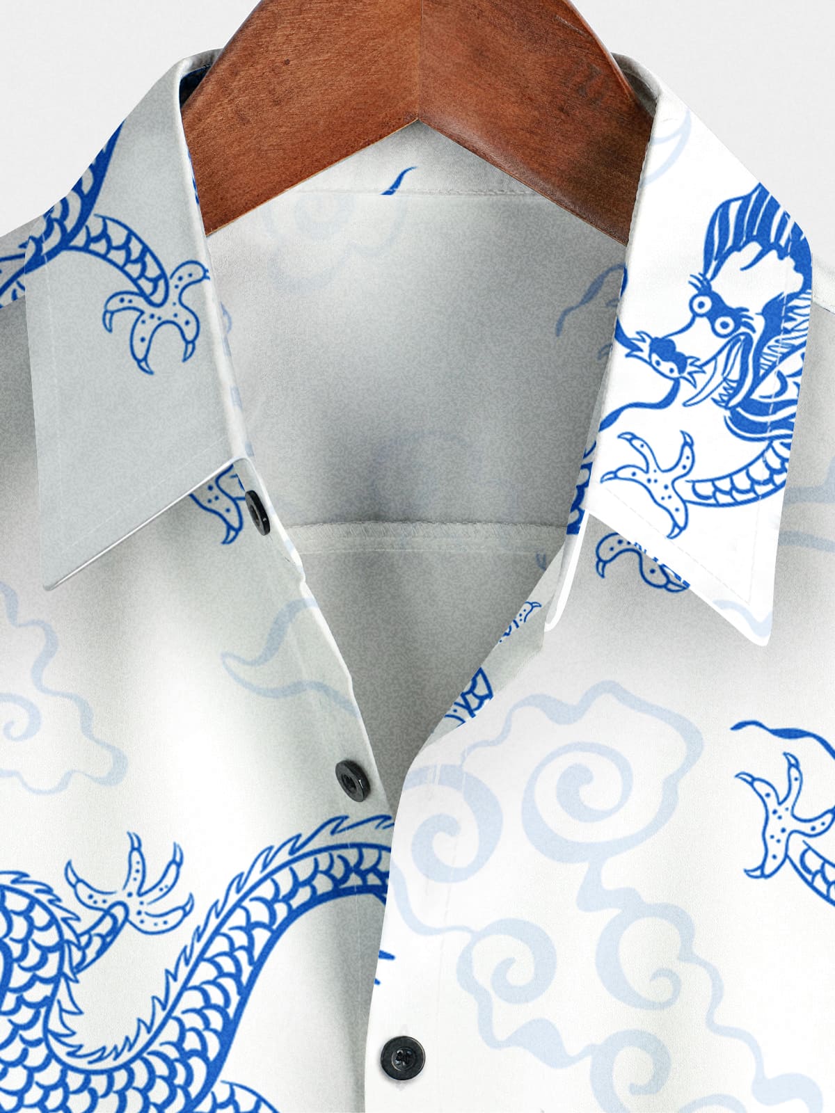 Chemise à manches courtes à imprimé dragon pour hommes