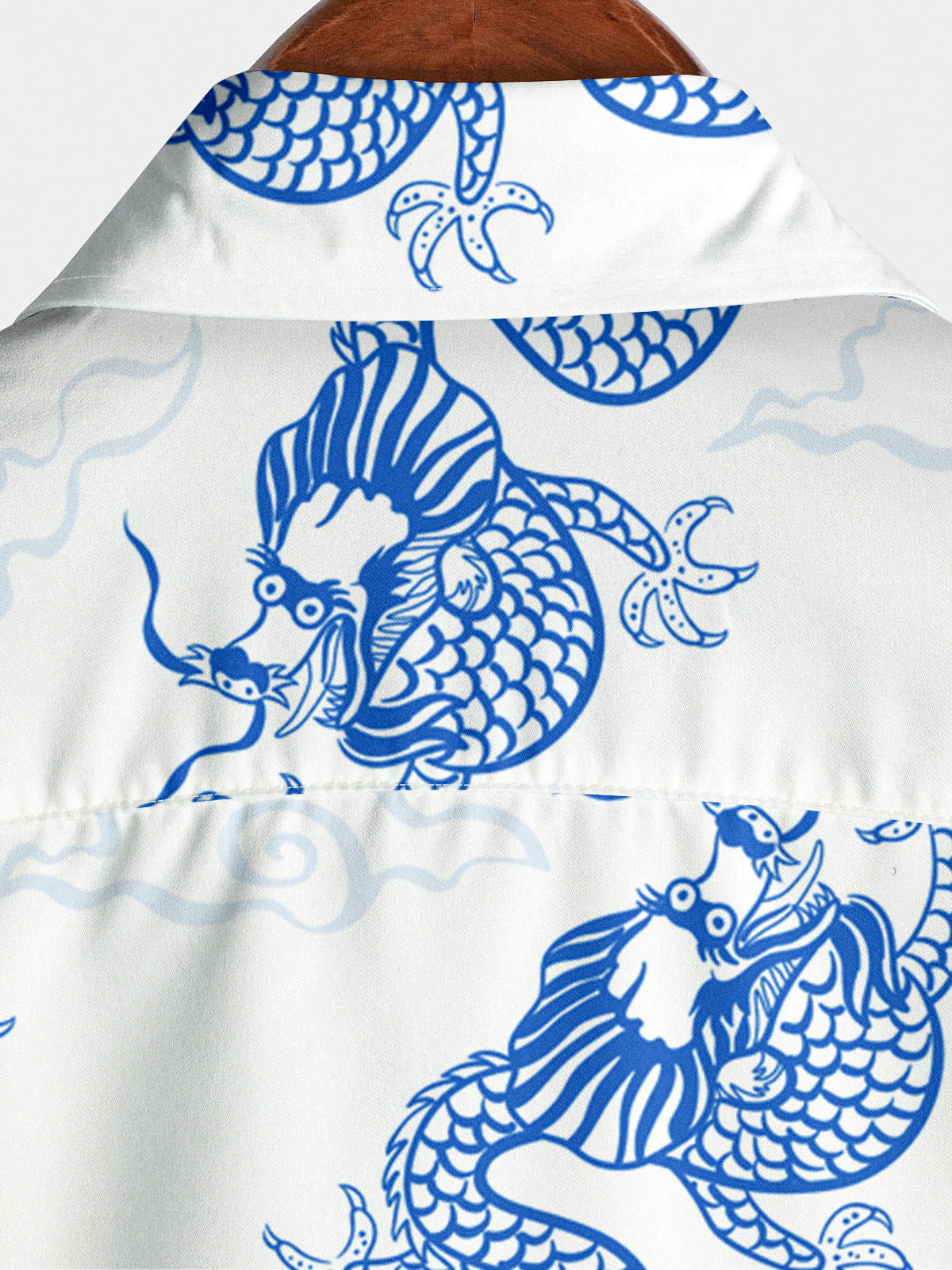 Chemise à manches courtes à imprimé dragon pour hommes