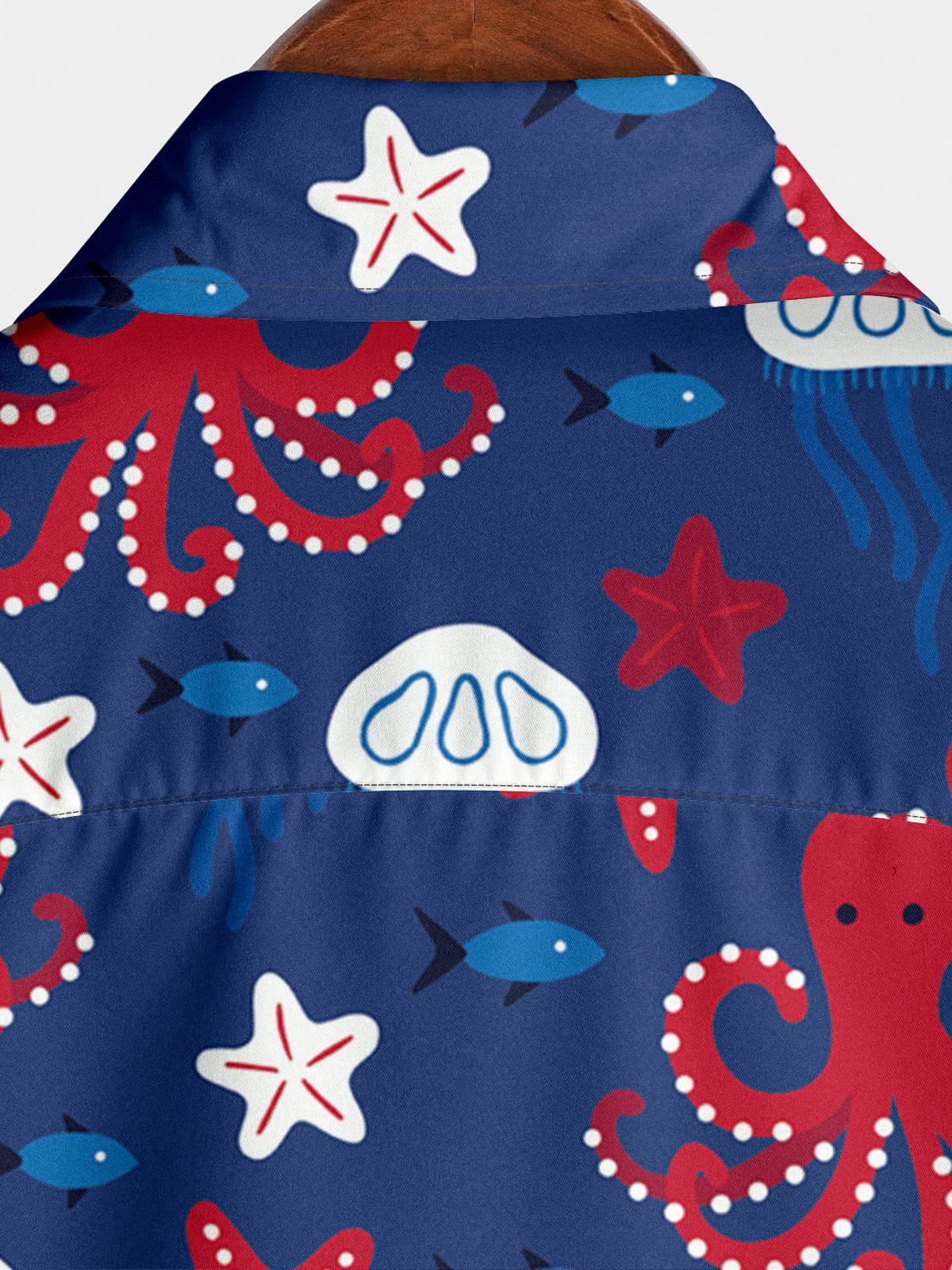 Chemise à manches courtes à imprimé pieuvre pour hommes
