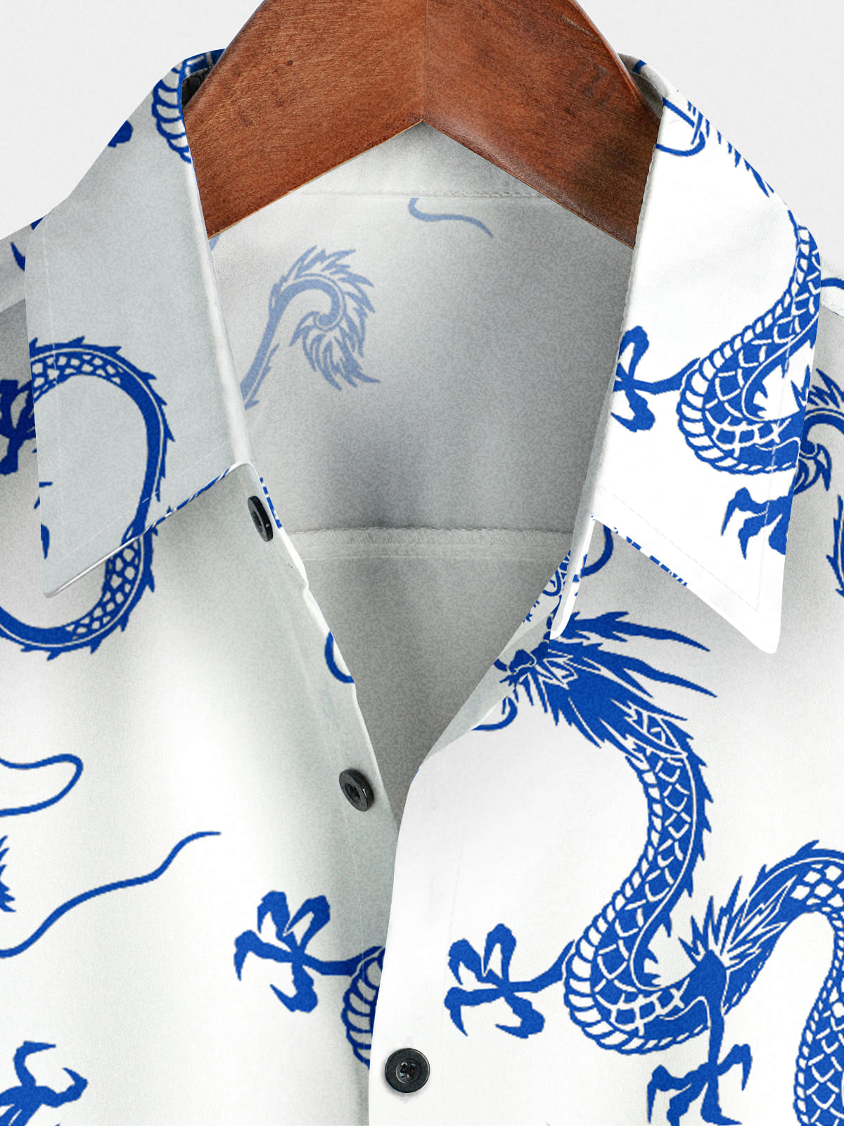 Camicia a maniche corte da uomo con stampa drago