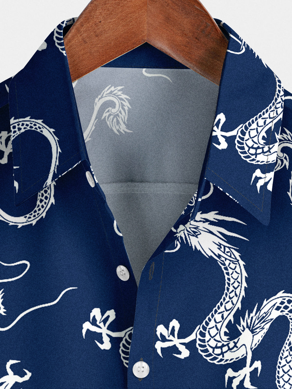 Camicia a maniche corte da uomo con stampa drago