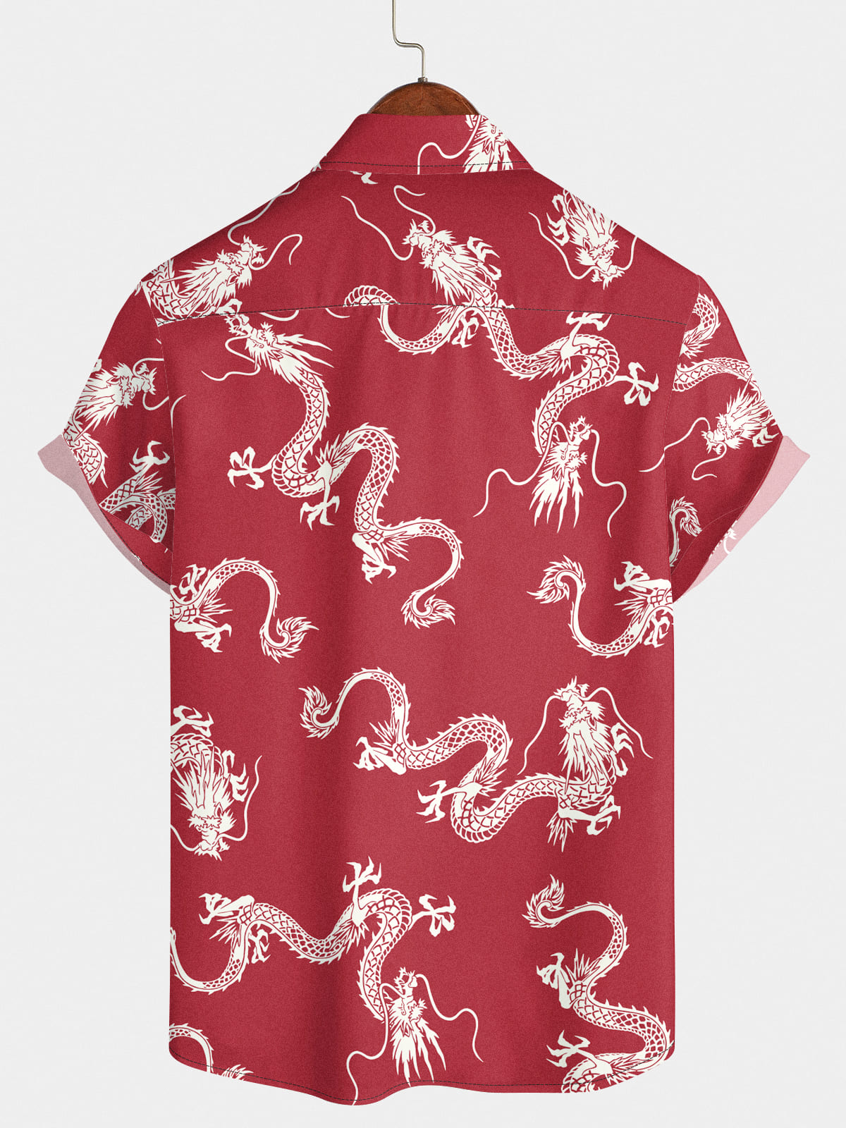 Camicia a maniche corte da uomo con stampa drago