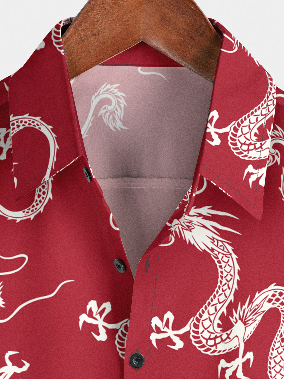 Camicia a maniche corte da uomo con stampa drago