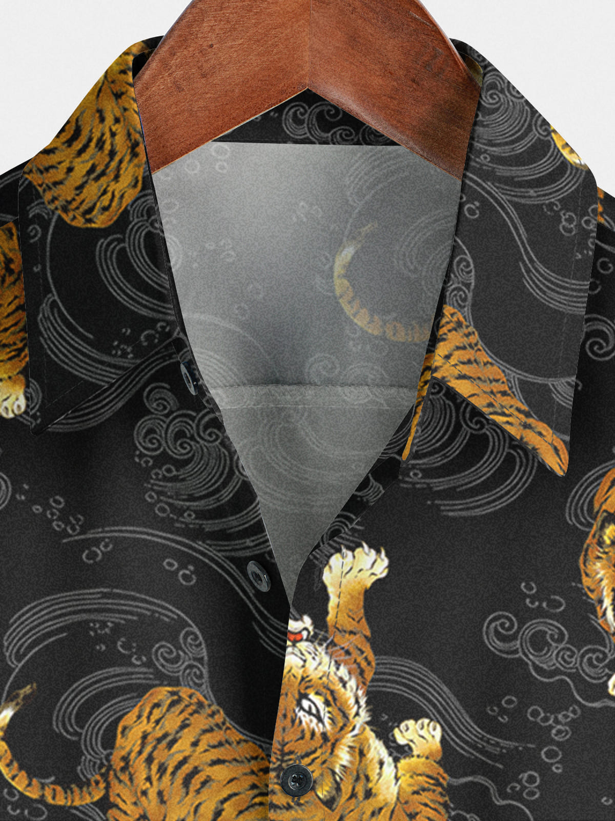 Chemise à manches courtes à imprimé tigre pour hommes