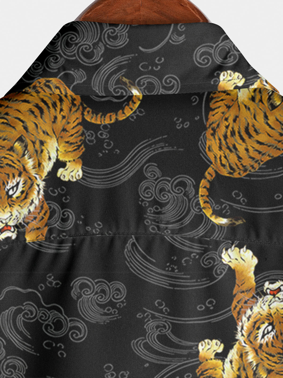 Chemise à manches courtes à imprimé tigre pour hommes