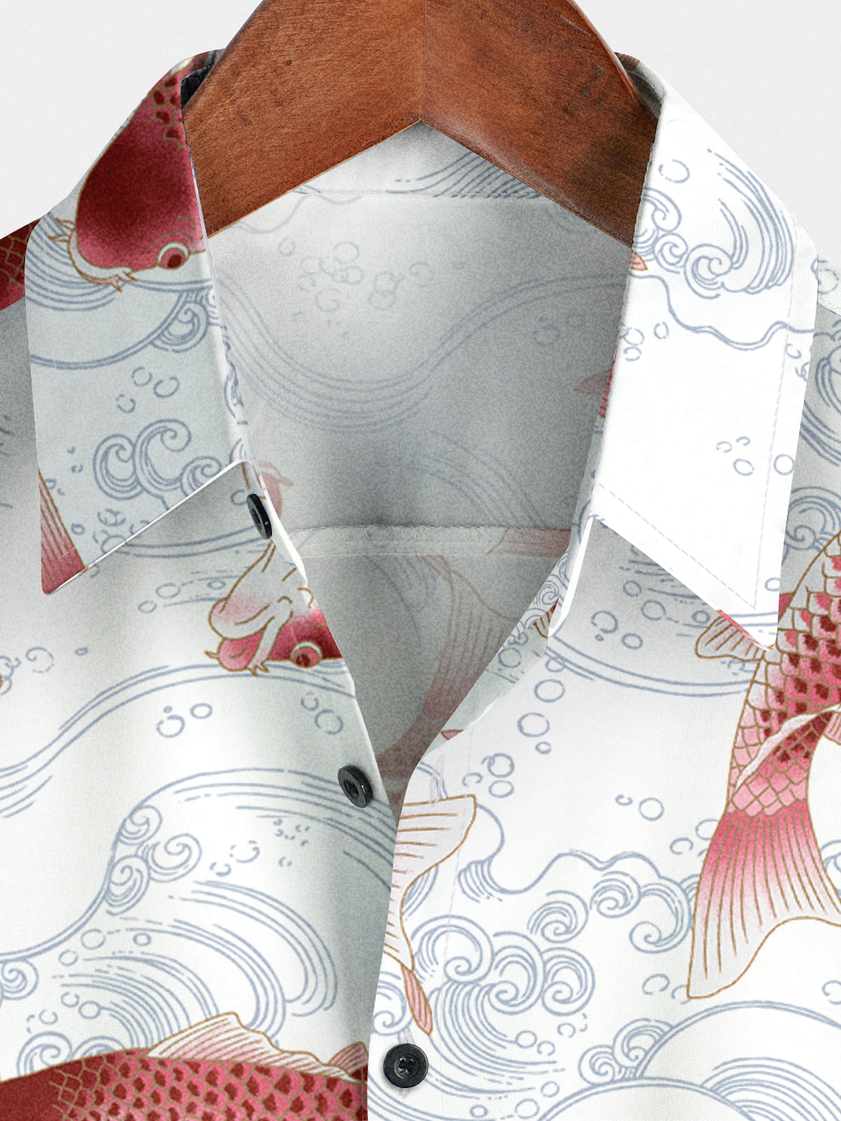 Chemise à manches courtes à imprimé poisson pour hommes