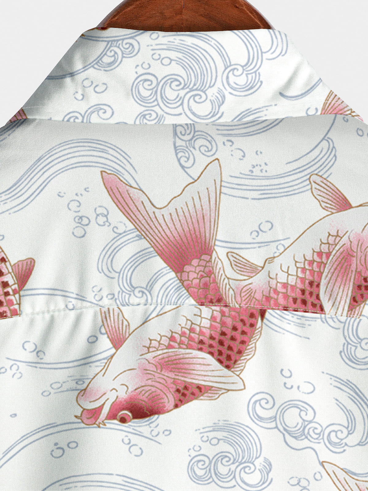 Chemise à manches courtes à imprimé poisson pour hommes