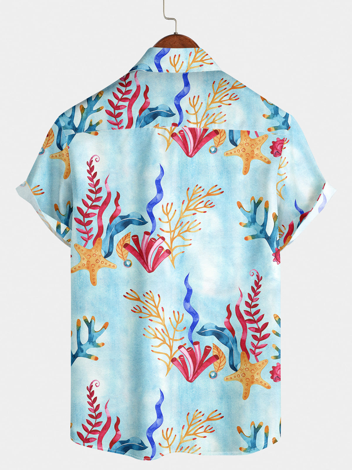 Chemise À Manches Courtes Imprimé Corail Pour Homme