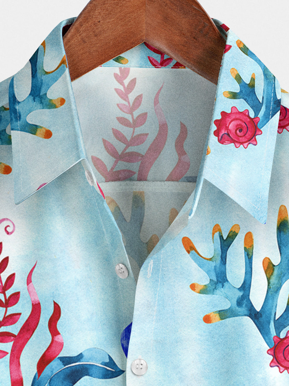 Chemise À Manches Courtes Imprimé Corail Pour Homme