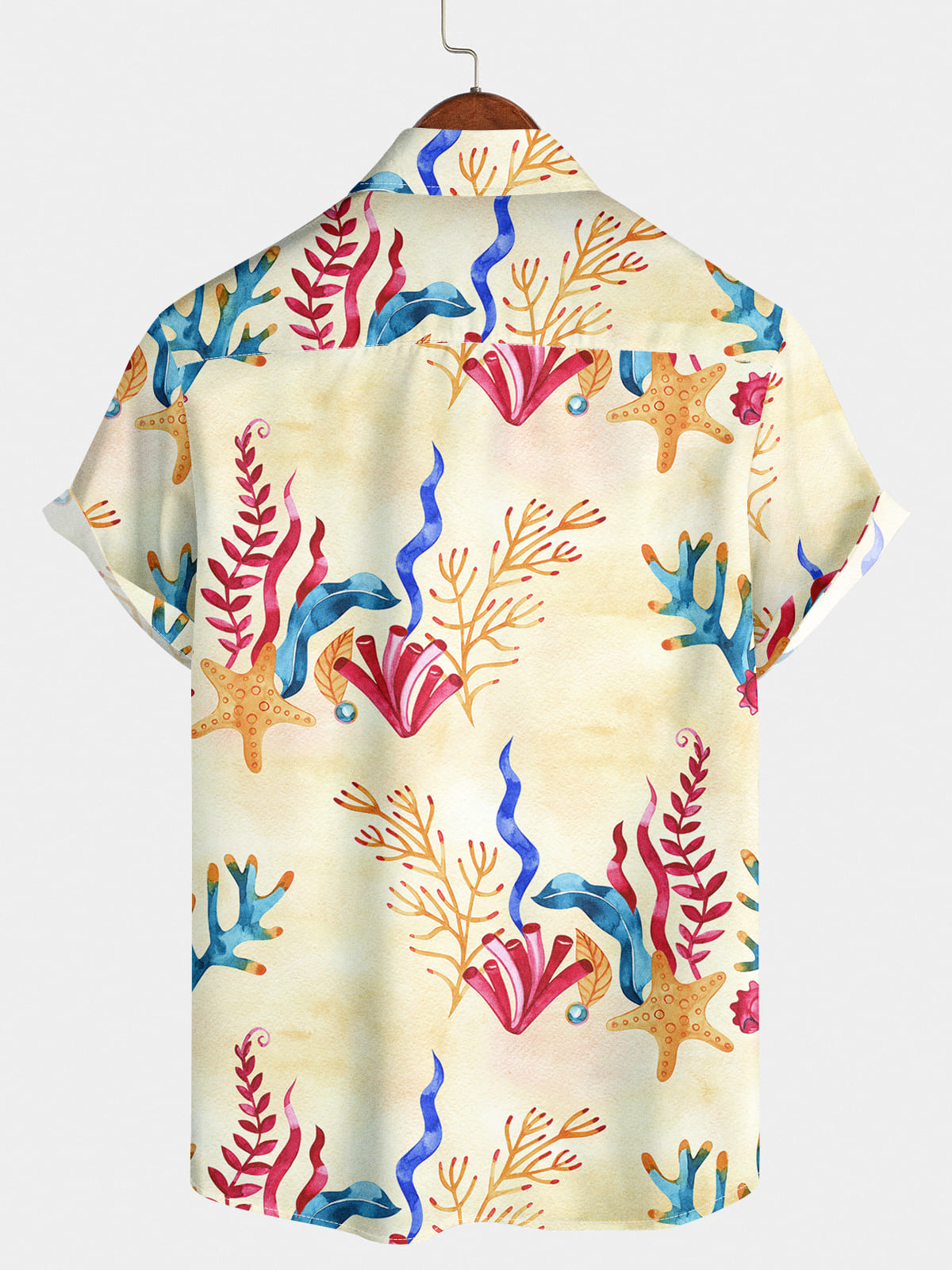 Chemise À Manches Courtes Imprimé Corail Pour Homme