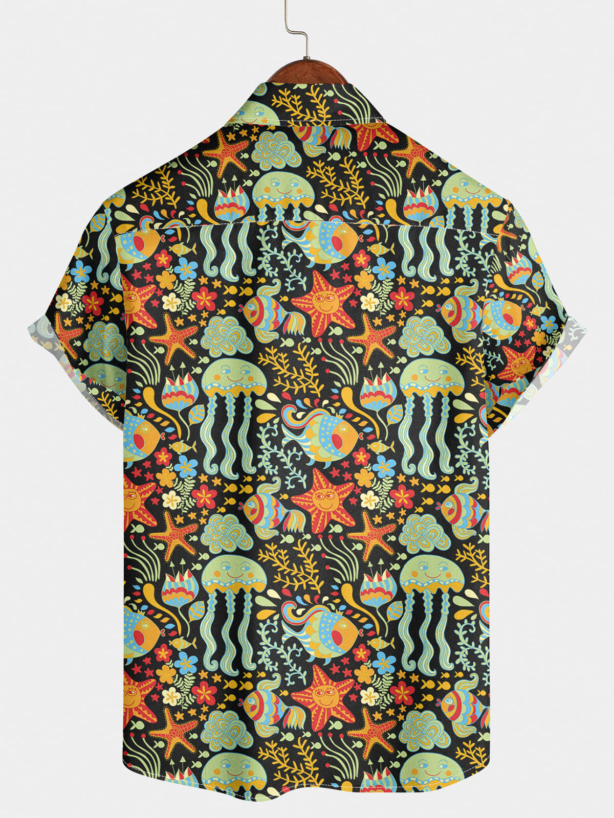 Men's Cartoon jellyfish Short Sleeve Shirt