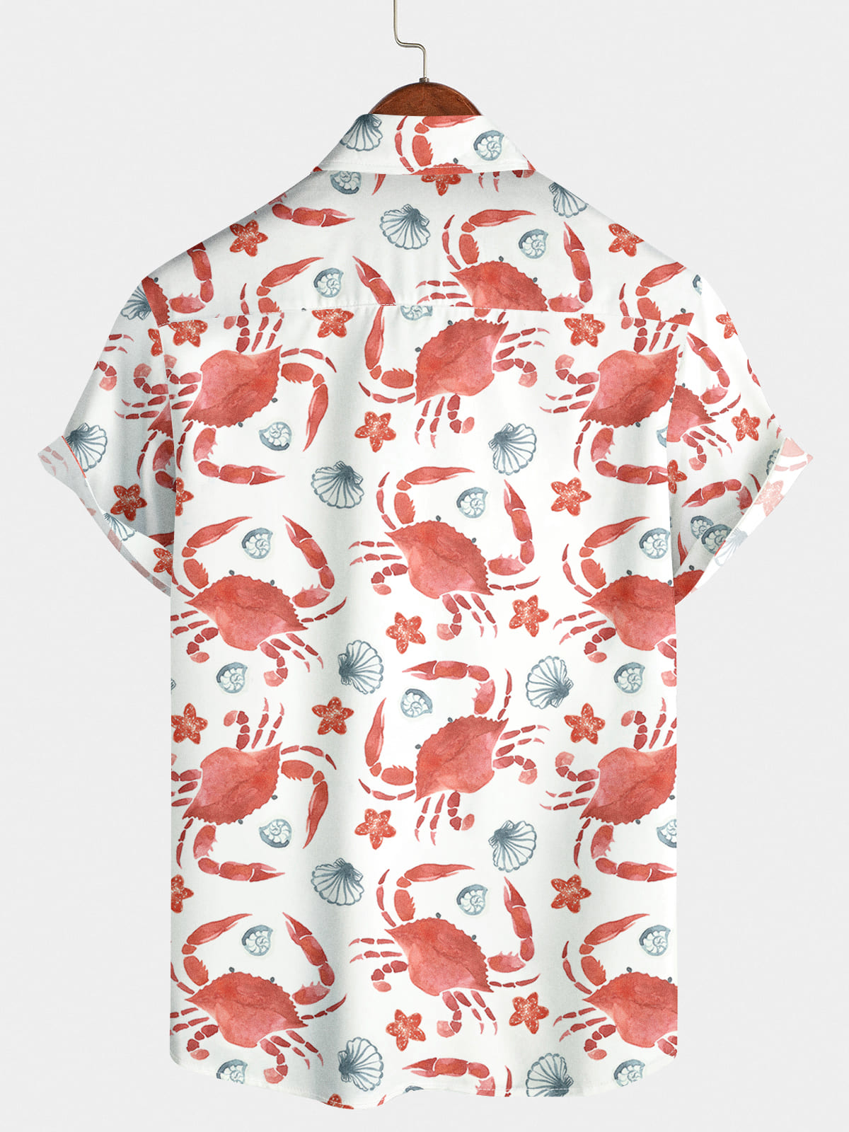 Chemise à manches courtes à imprimé crabe pour hommes