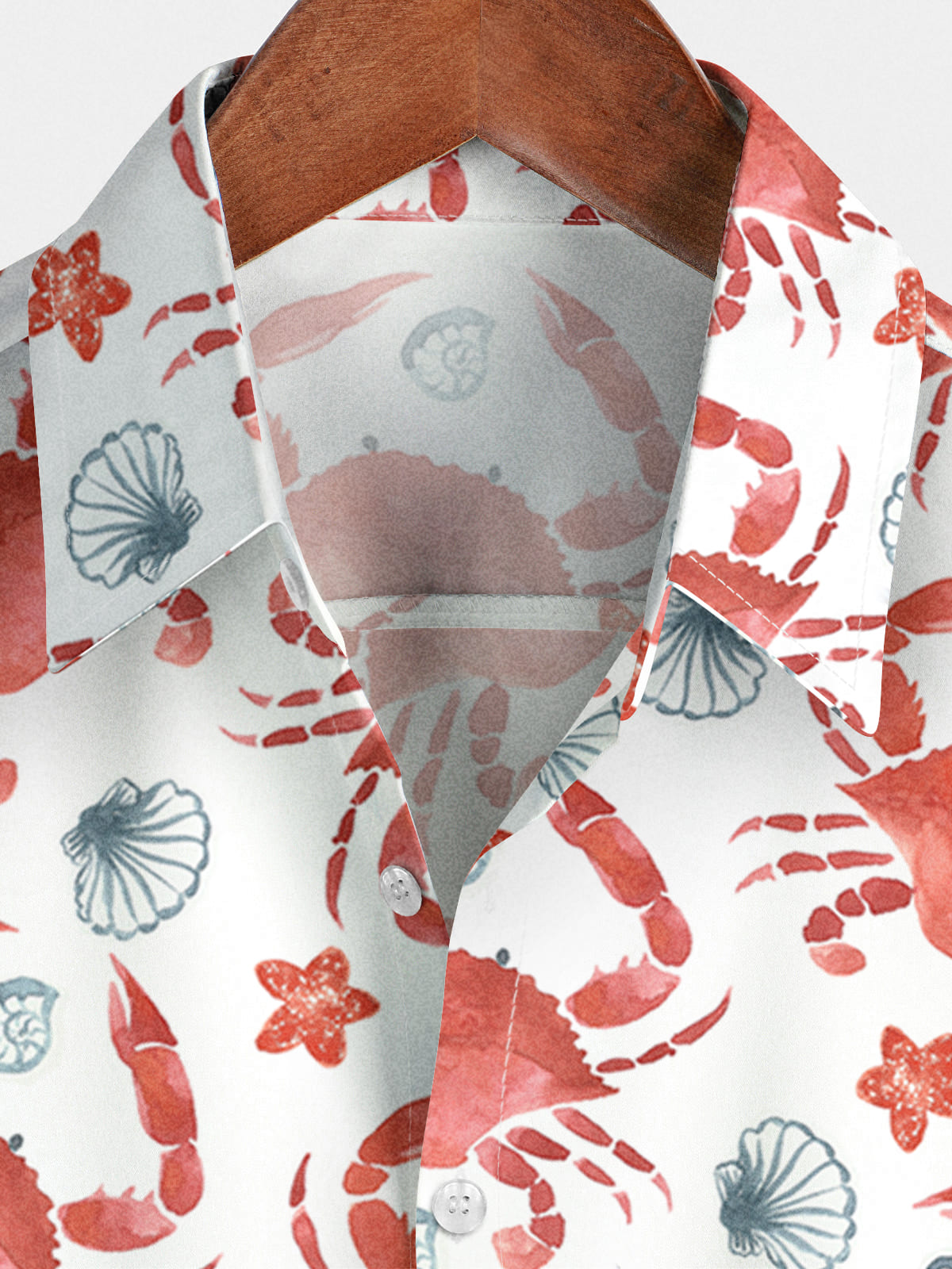 Chemise à manches courtes à imprimé crabe pour hommes