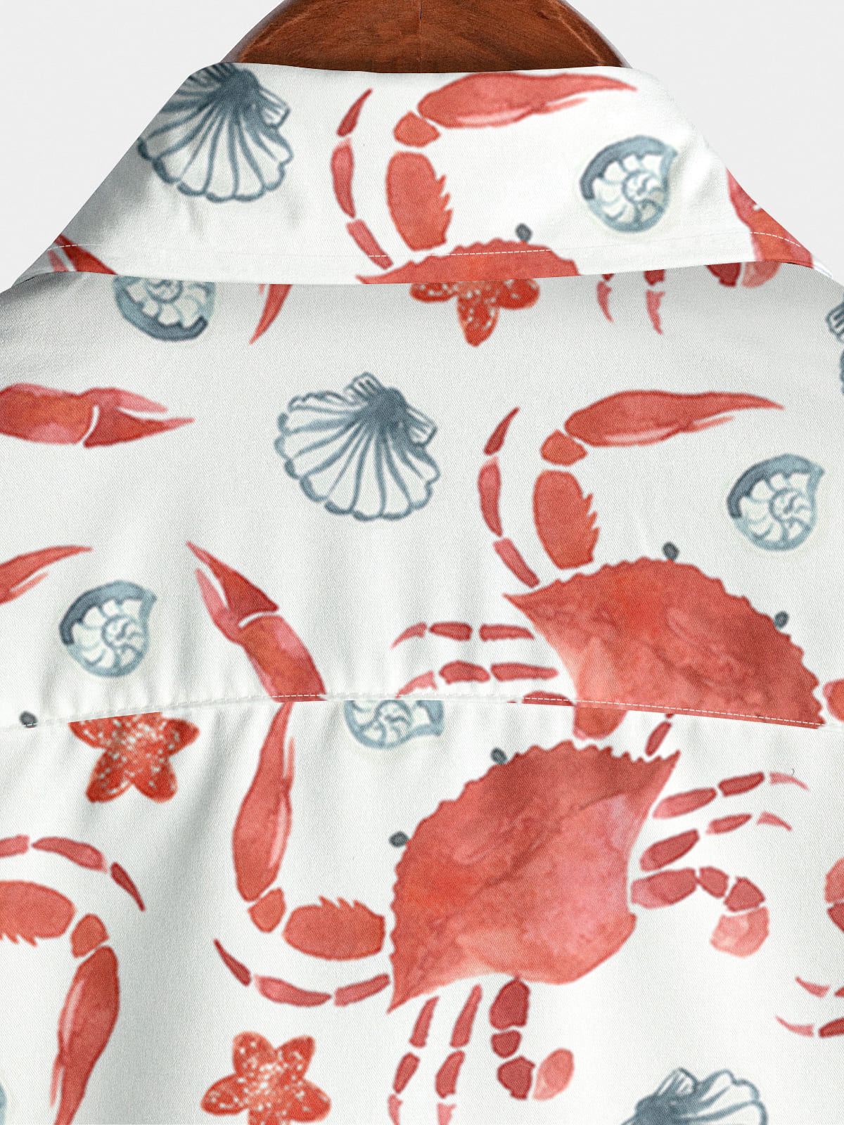 Chemise à manches courtes à imprimé crabe pour hommes