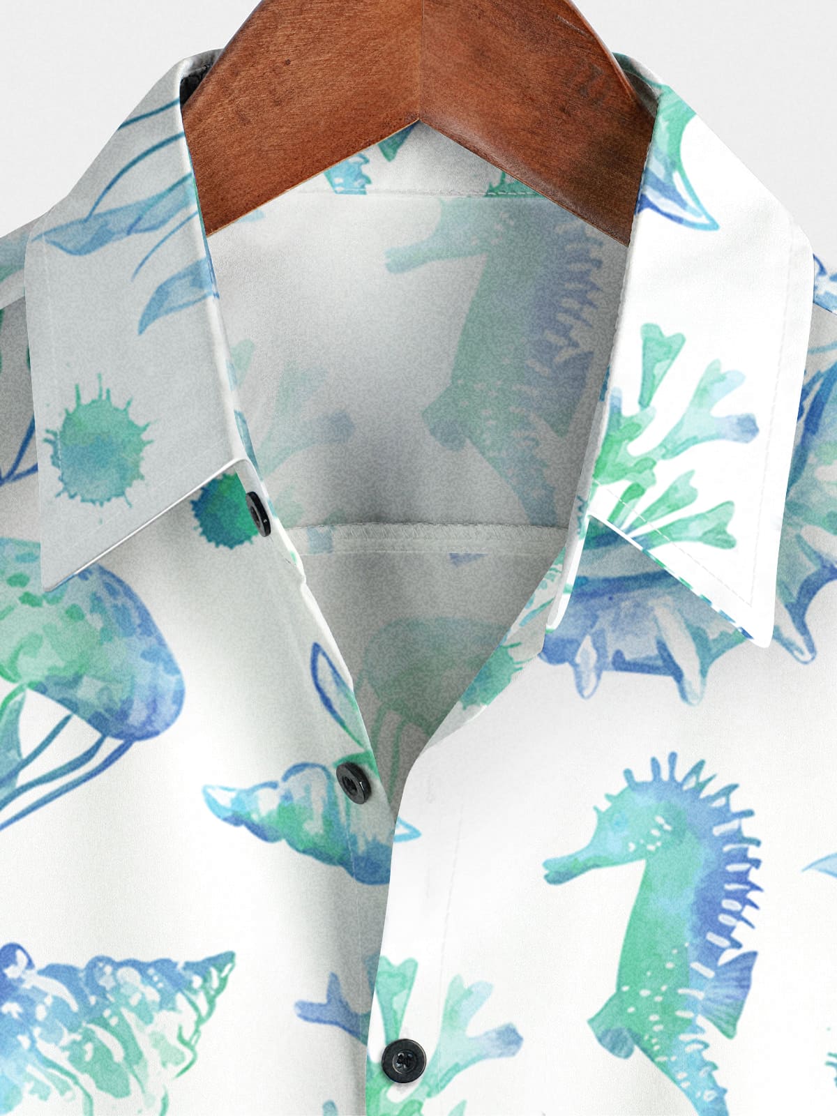 Chemise à manches courtes à imprimé conque pour hommes