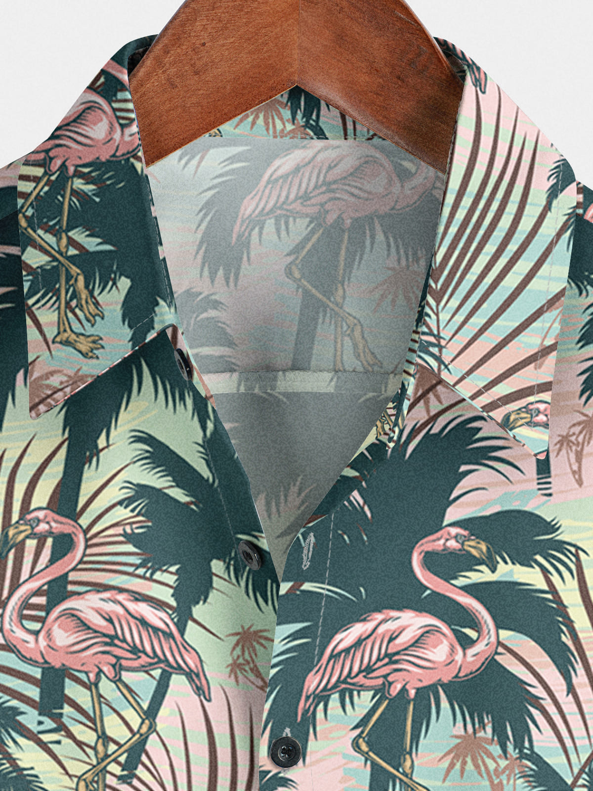 Men's Flamingo Print Short Sleeve Shirt