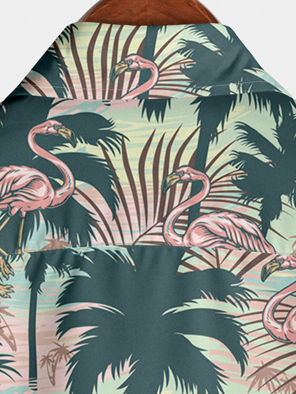 Men's Flamingo Print Short Sleeve Shirt
