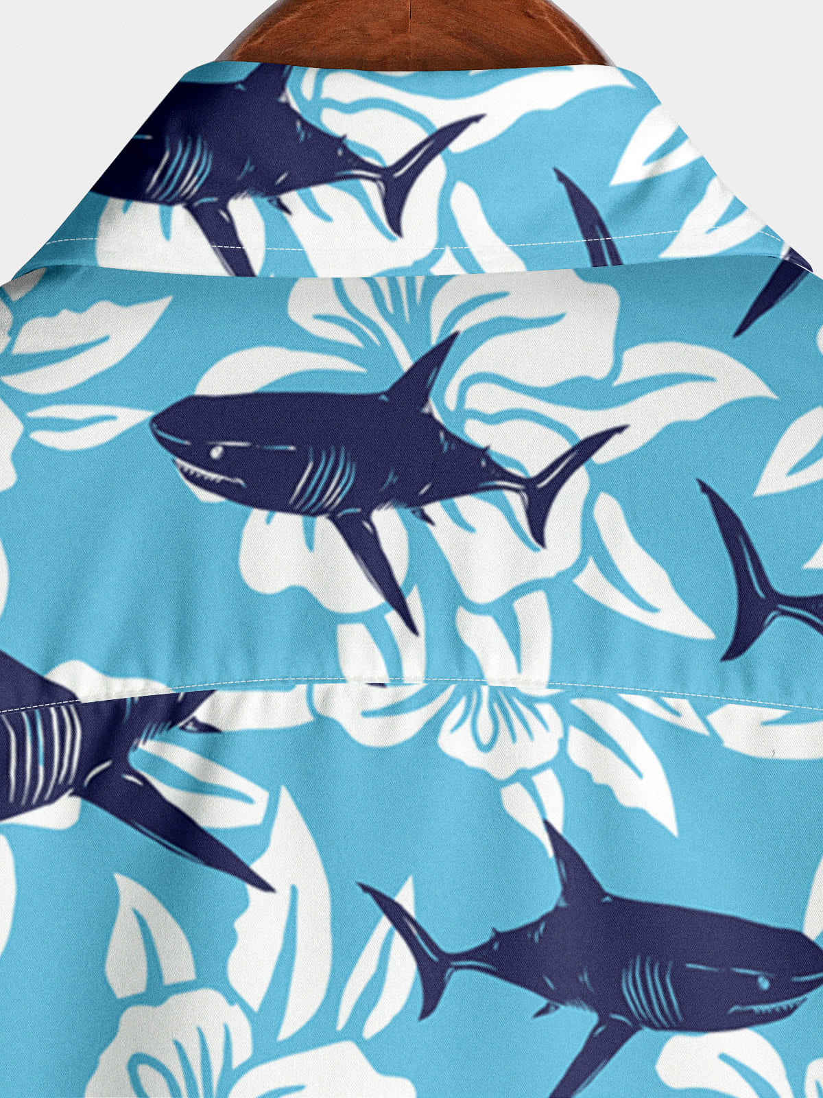 Camicia a maniche corte da uomo con stampa squalo