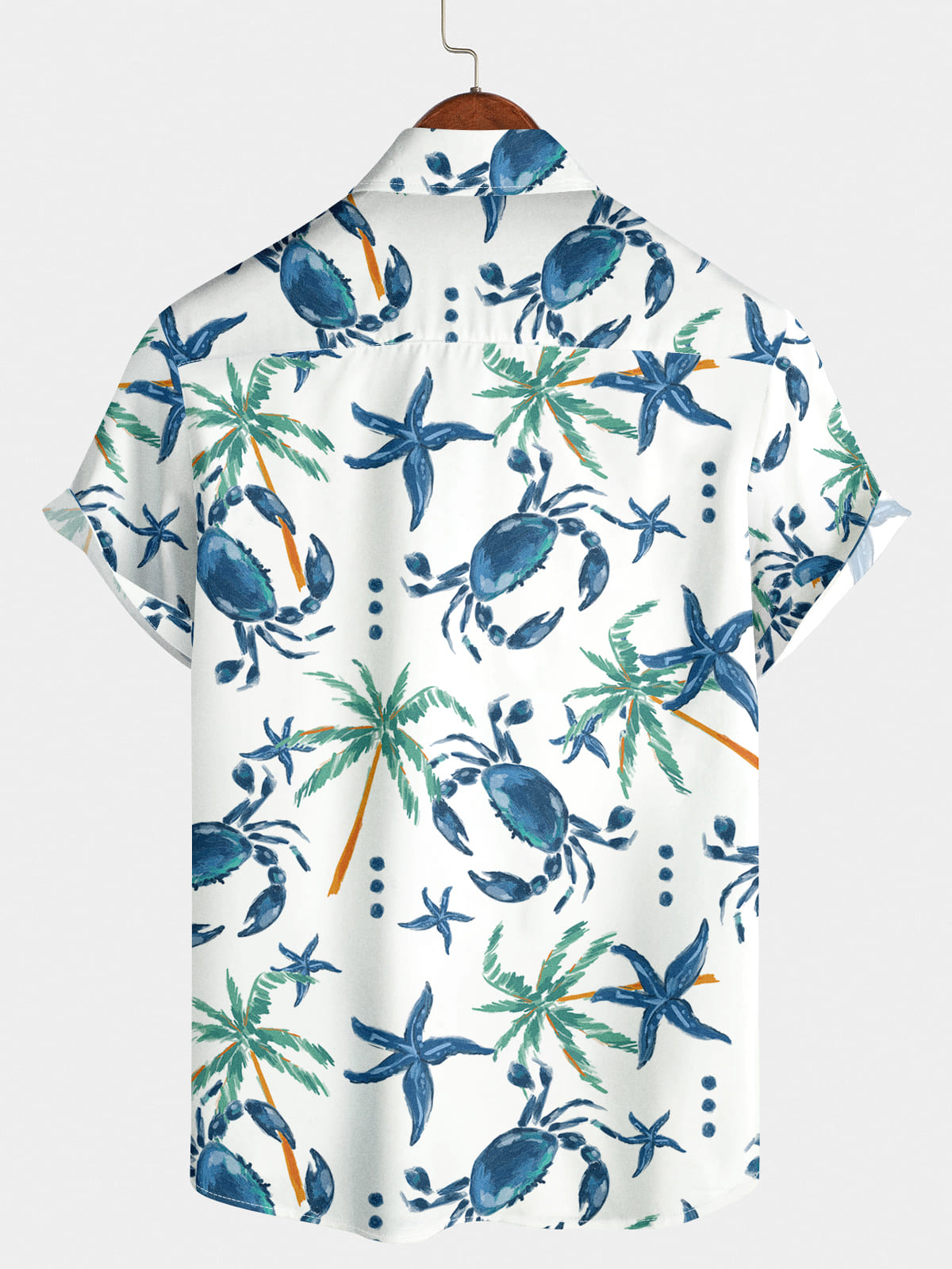 Men's Crab Print Short Sleeve Shirt
