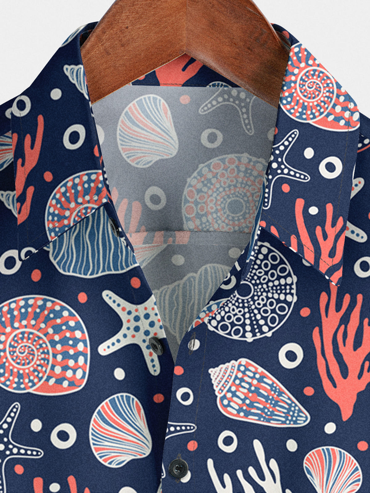 Men's Coral Print Short Sleeve Shirt