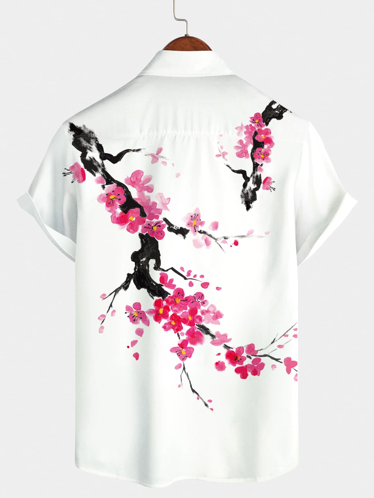 Chemise à manches courtes à motif floral pour hommes