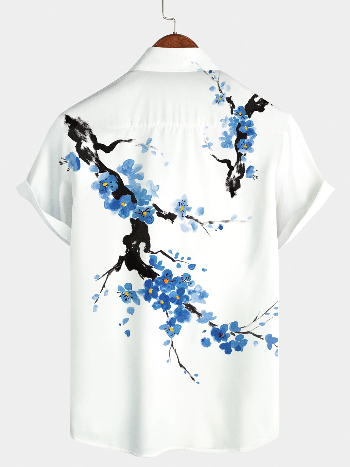 Chemise à manches courtes à motif floral pour hommes