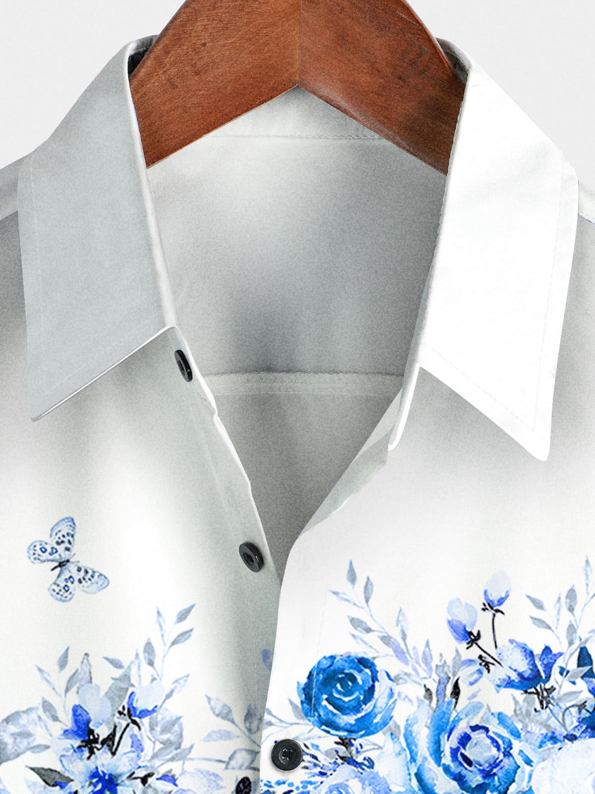 Camicia da uomo a maniche corte con stampa floreale