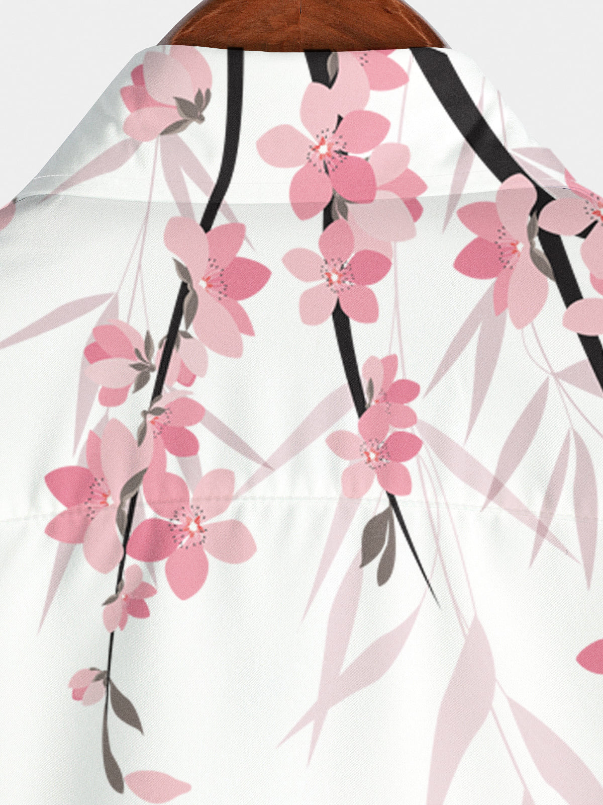 Chemise à manches courtes rose à fleurs pour hommes