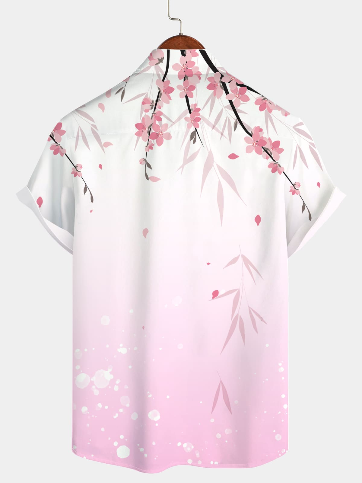 Chemise à manches courtes rose à fleurs pour hommes