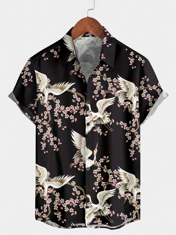 Camicia a maniche corte Crane Sakura da uomo