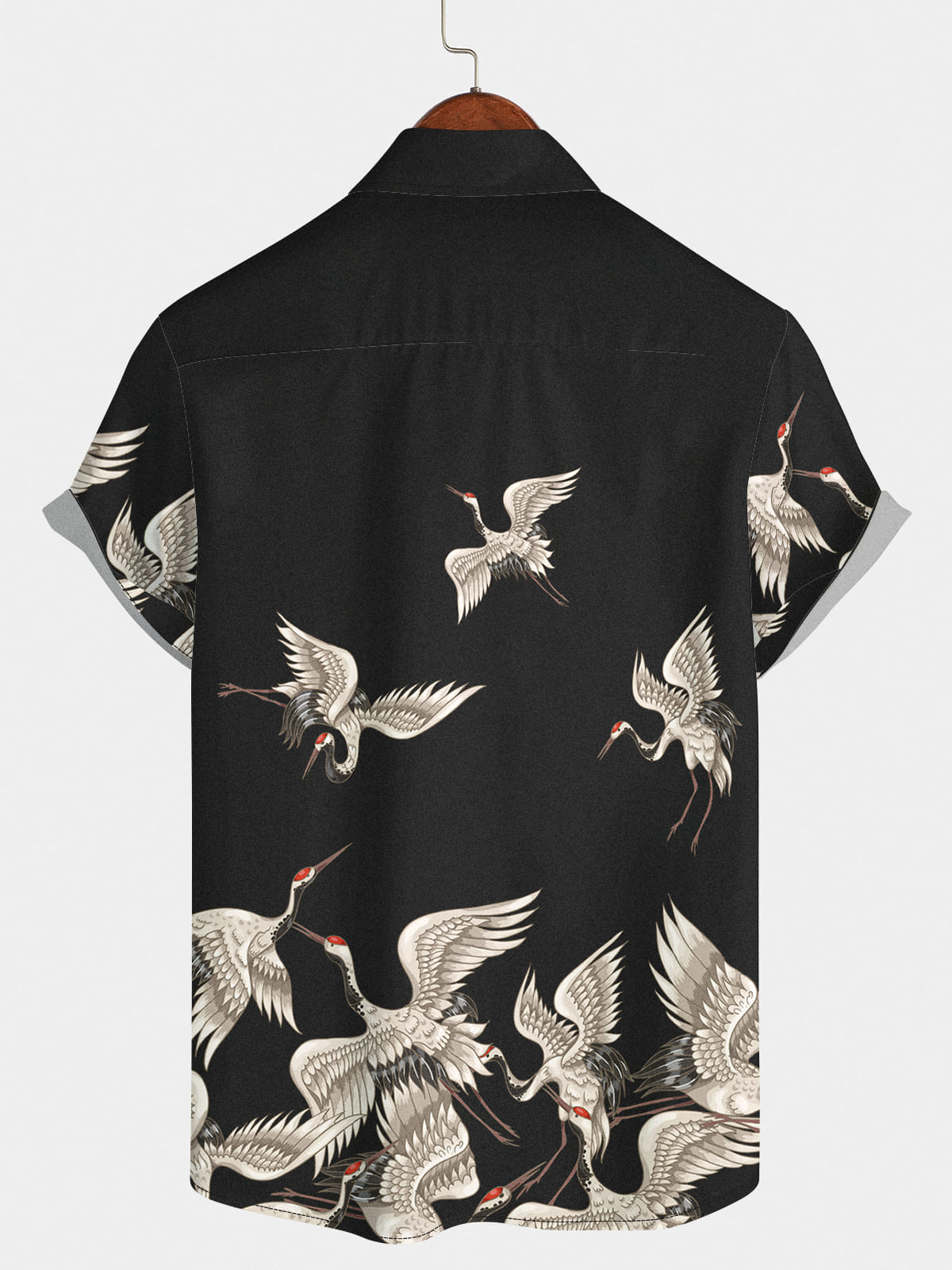 Men's Crane Print Short Sleeve Shirt
