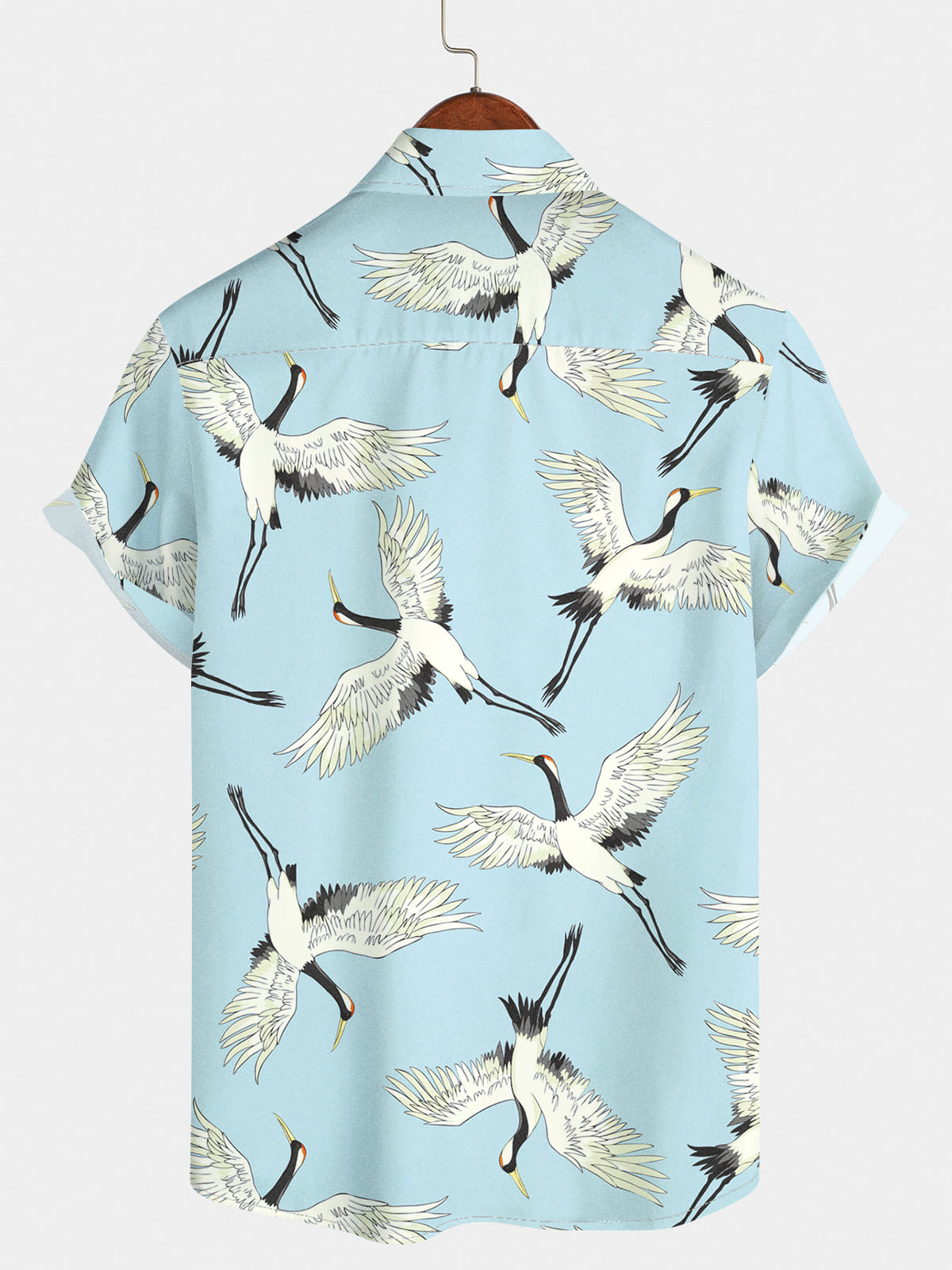 Men's Crane Print Short Sleeve Shirt
