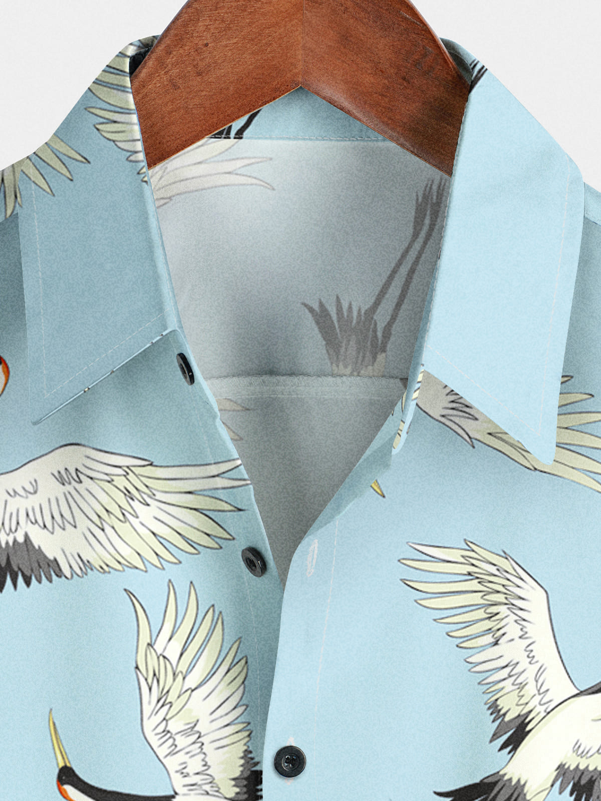 Men's Crane Print Short Sleeve Shirt