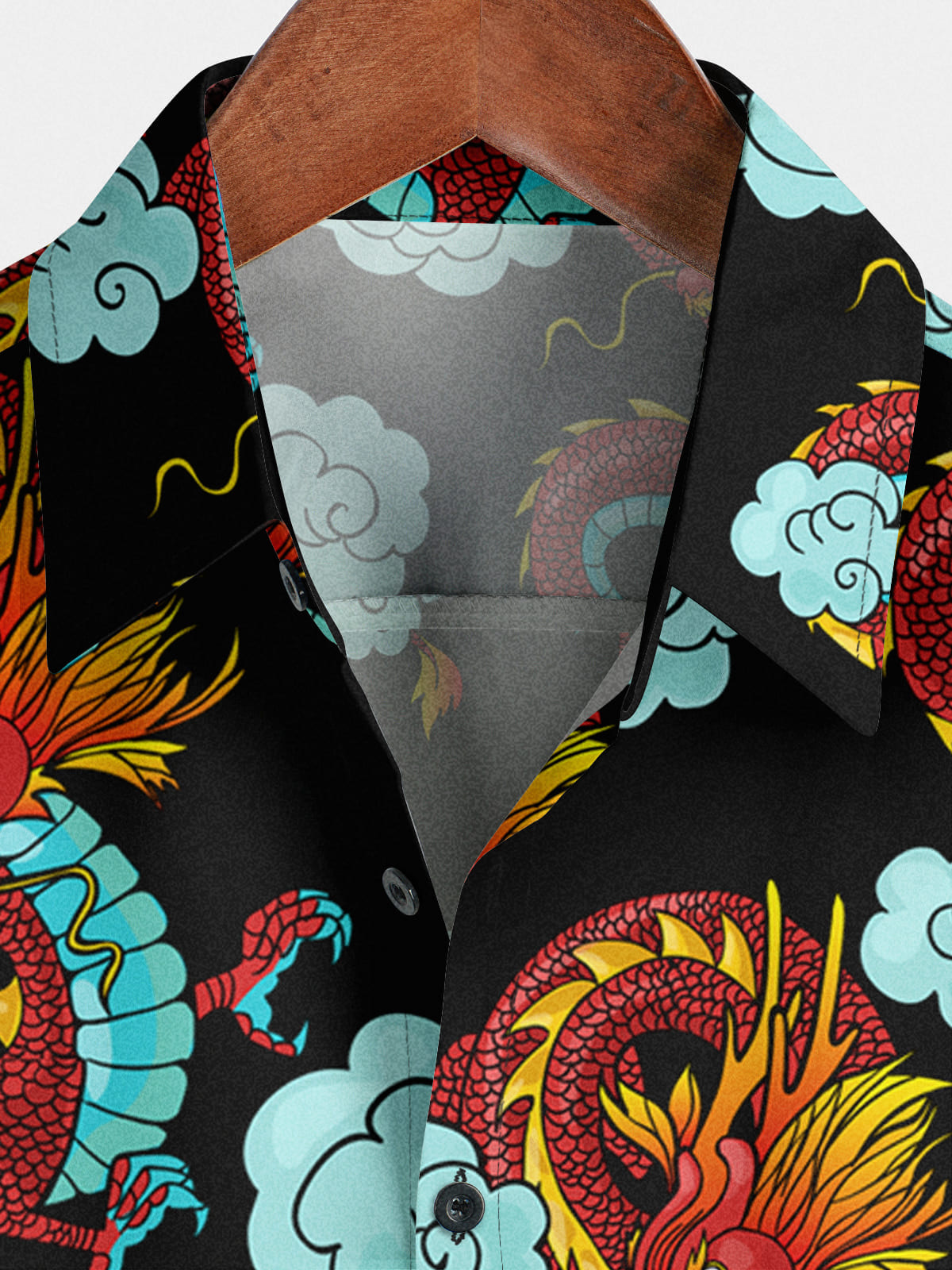 Men's Dragon Print Short Sleeve Shirt