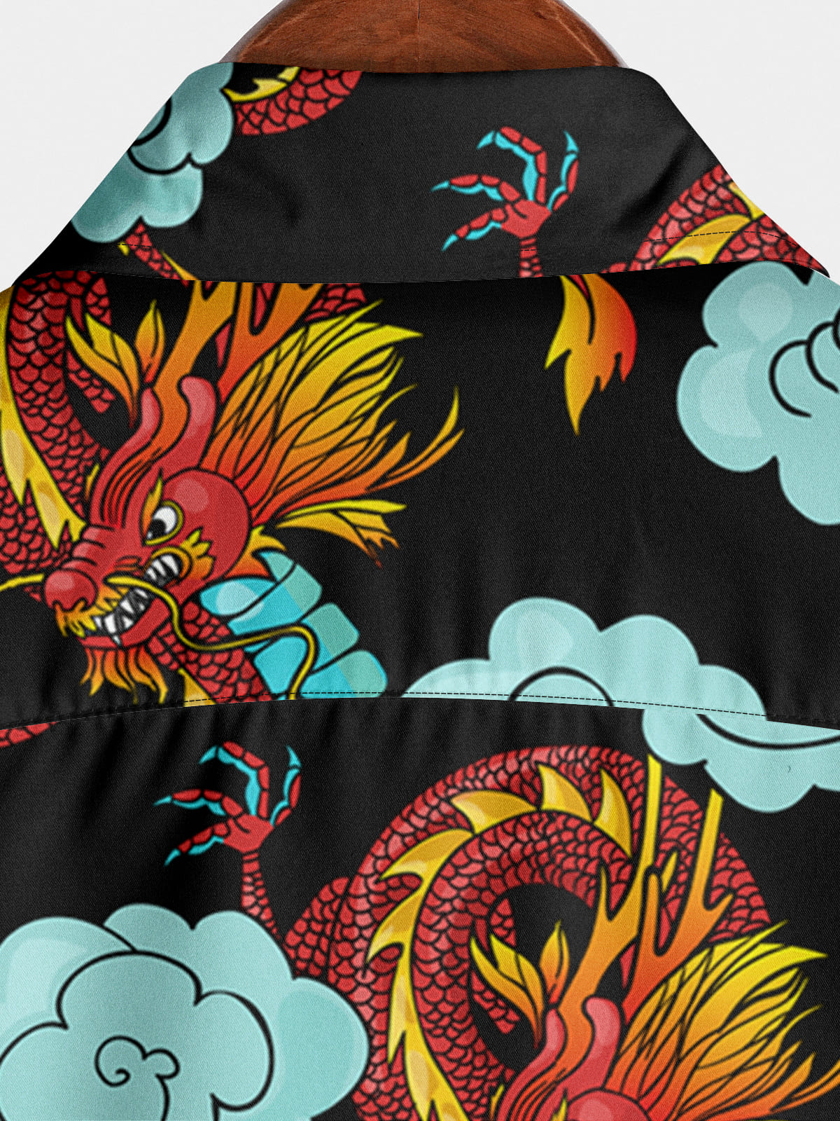 Men's Dragon Print Short Sleeve Shirt