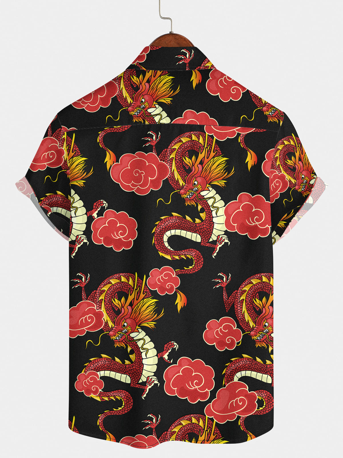 Men's Dragon Print Short Sleeve Shirt