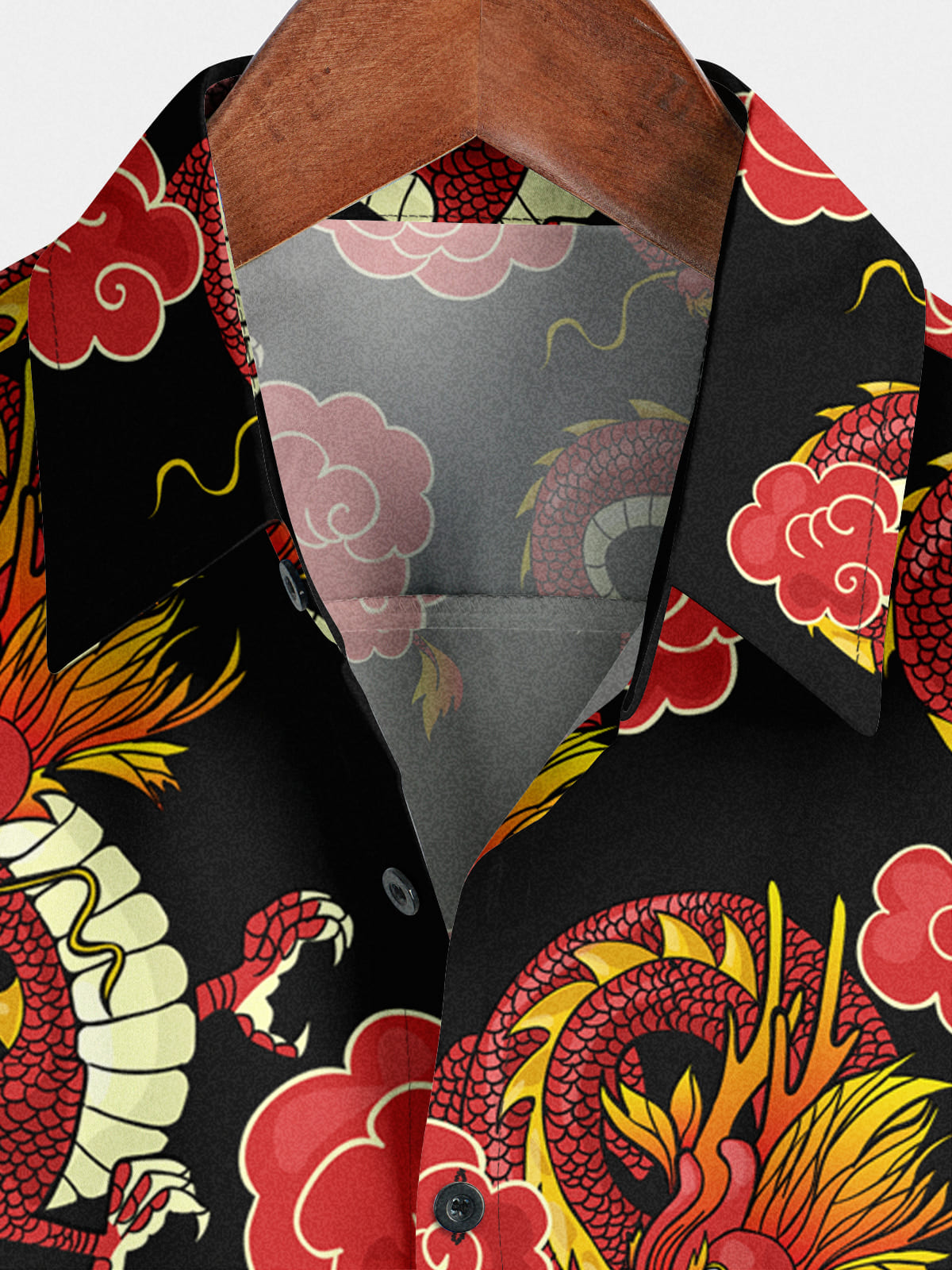 Men's Dragon Print Short Sleeve Shirt