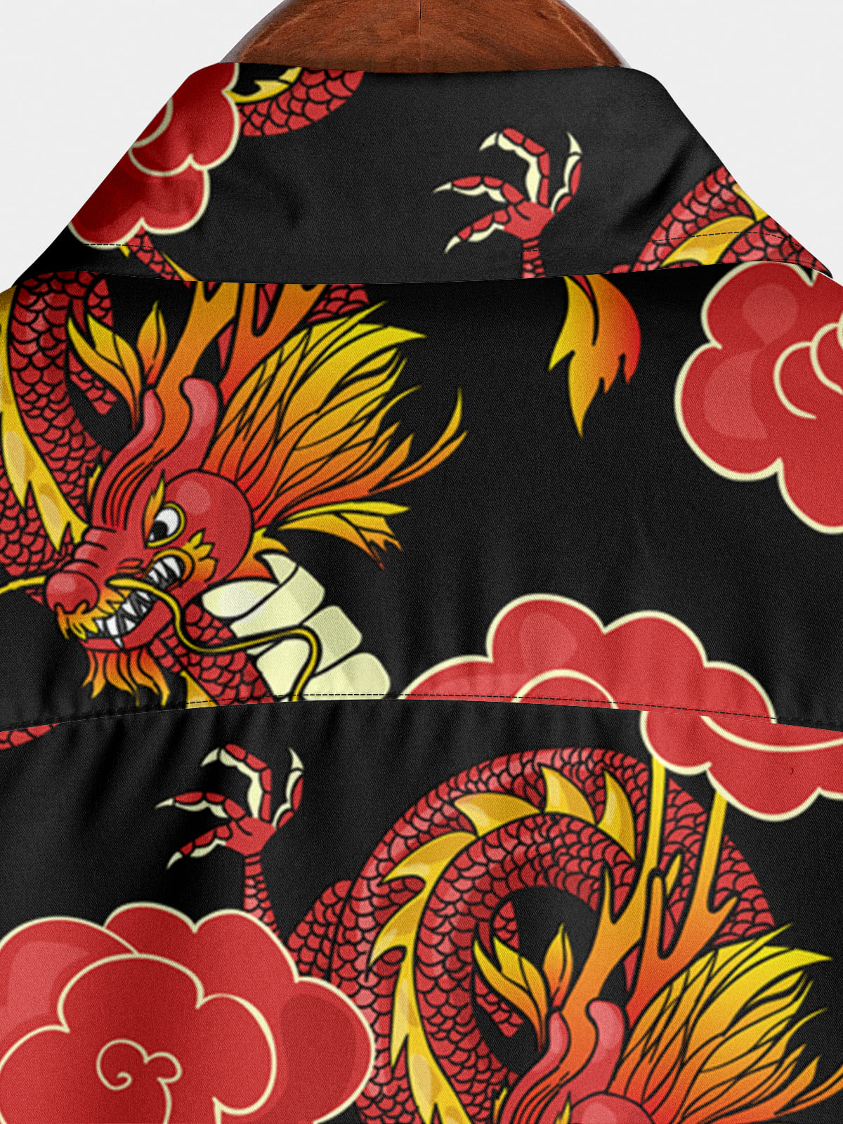 Men's Dragon Print Short Sleeve Shirt