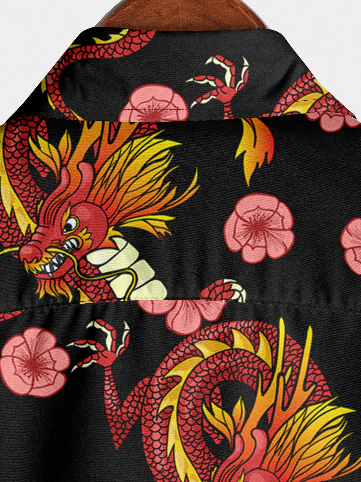 Men's Floral Dragon Short Sleeve Shirt