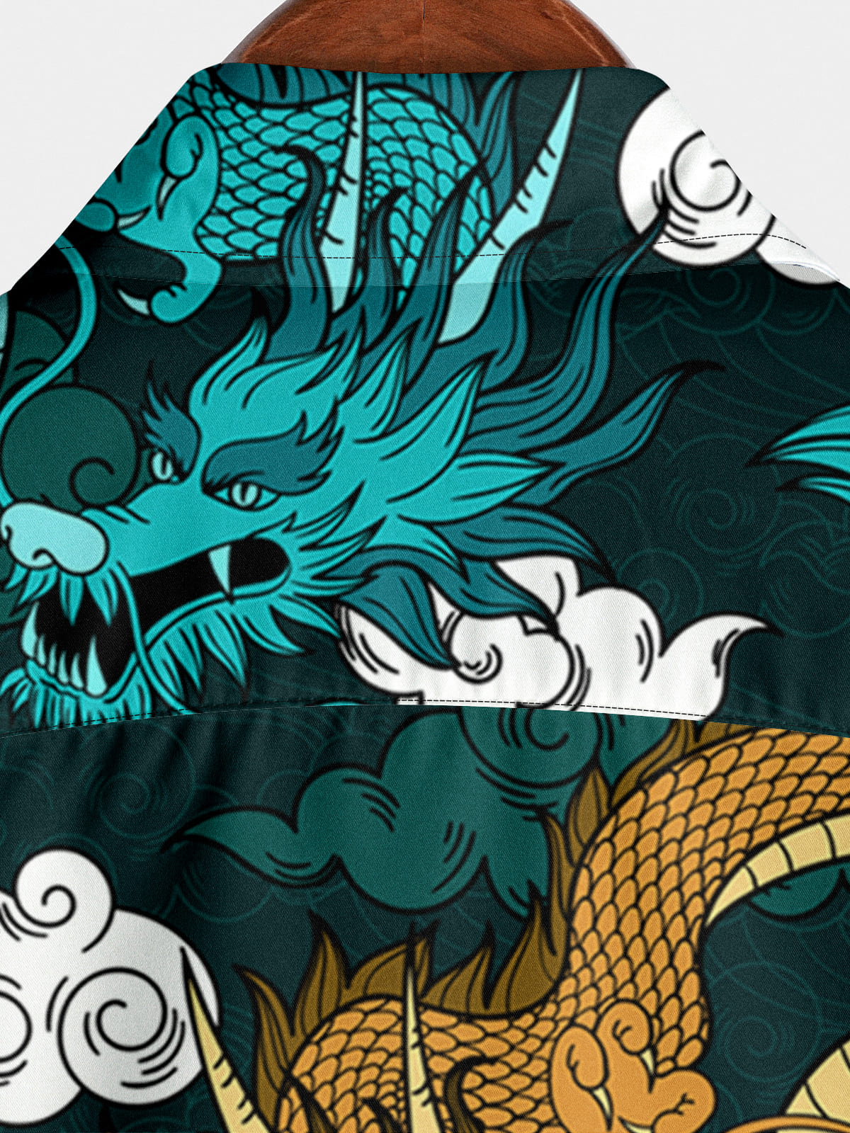 Men's Dragon Print Short Sleeve Shirt