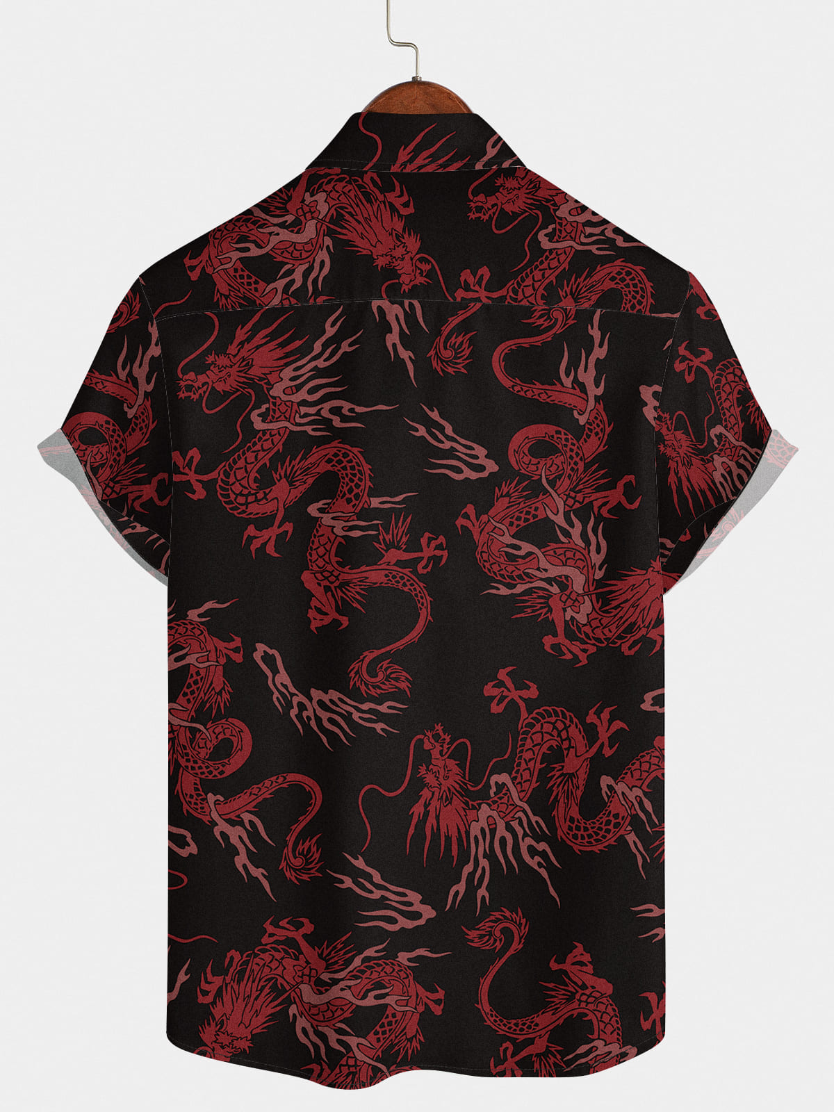 Men's Dragon Print Short Sleeve Shirt